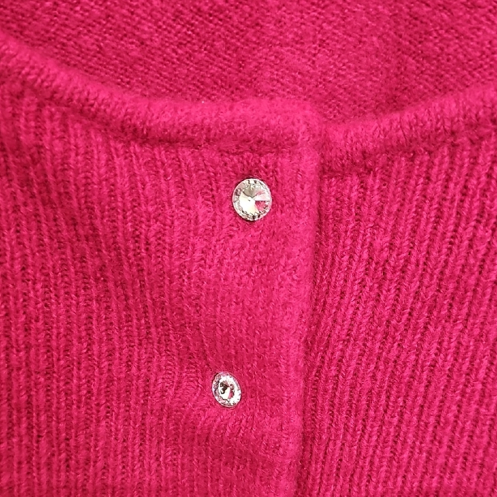Pink Ribbed Button-Up Sweater - Picture 3 of 4